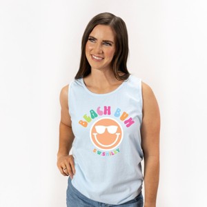Simply Sage Market S.W.Smiley Beach Bum Smiley Face Garment Dyed Tank - 1 of 4