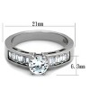 Slickblue Stainless Steel Ring with Clear CZ, High Polished Finish, Round Design Women's Ring, Size 6-10 - 2 of 4