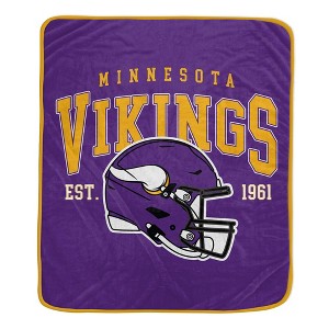 NFL Minnesota Vikings Vintage Arch Block Ultra Soft Blanket - 1 of 2
