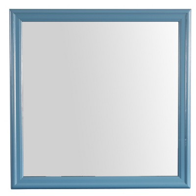 GlasFlength Decorative Wall Mirrors Vibrant Mirror Colorful Mirror Bohemian Mirror Artistic Mirror Rectangular Mirror for Bedroom, Blue, 38"*1"*38"
