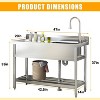 Coucheta Freestanding Single Bowl Utility Sink,Stainless Steel, Commercial w/ Hot & Cold Faucet for Kitchen, Laundry & More - 2 of 4