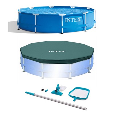 Intex Pool Kit w/ Intex 10 x 2.5-Ft Pool Set w/ Filter Pump w/  10-Ft Pool Cover
