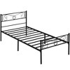Pattern Bed Frame with Headboard and Footboard, Bed Mattress Foundation with Storage No Box Spring Needed Noise Free Easy Assembly - 4 of 4