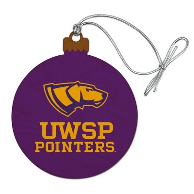University of Wisconsin-Stevens Point Pointers Logo Wood Christmas Tree Holiday Ornament