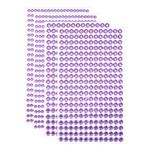 Unique Bargains Acrylic Self-Adhesive Craft Decorative 4 Sheets Rhinestone Stickers - 1 of 4