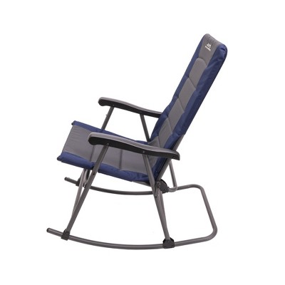 Navy and Charcoal Foldable Polyester Rocking Camping Chair