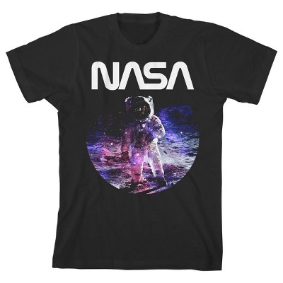 Nasa Astronaut In Space Boy's Black T-shirt-medium : Target
