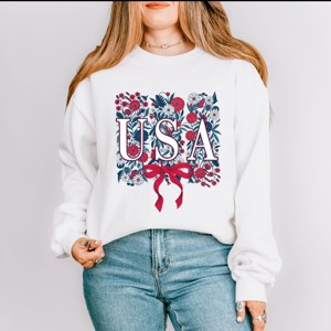 Simply Sage Market USA Floral Coquette Sweatshirt - 1 of 4