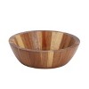 MegaChef 4 Piece Acacia Wood 7 Inch Salad Bowl Set in Dark Brown - 2 of 4