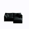 Chenille Two-Seater Sofa with 1 Footrest 2 Seater L-Shaped Sectional with Ottoman Loveseat with Ottoman for Small Living Space Beige Chenille - 3 of 4