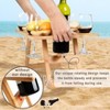 Tirrinia 12.6" x 17" Eco - Friendly Nature Bamboo Folding Portable Wine Picnic Table, Outdoor Wine Tasting Gathering, Park Wine Picnic Setup - 2 of 4