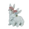 Transpac 8 Inch Gray Easter Floral Crown Rabbit Decor for Festive Spring Home Decoration - 2 of 4