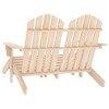 vidaXL 2-Seater Outdoor Adirondack Chair & Ottoman Set in Fir Wood - Versatile Patio and Garden Furniture with Elegantly Natural Wood Finish - 4 of 4
