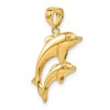 Black Bow Jewelry 14k Yellow Gold 3D Mother and Baby Dolphin Pendant - 4 of 4