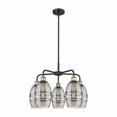 Vaz - 5 Light Stem Hung Chandelier In Industrial Style-13.63 Inches Tall and 23.88 Inches Wide