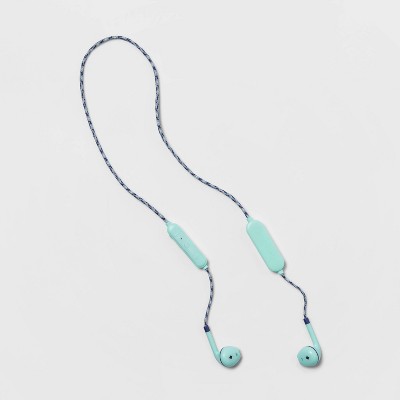 Photo 1 of Wireless Bluetooth Braided Cord Flat Earbuds - heyday&#8482; Spring Teal