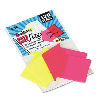 Redi-Tag SeeNotes Transparent-Film Arrow Page Flags Neon Assorted 60/Pad 2 Pads 21095
