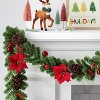 6' Cedar with Poinsettia Flowers and Pinecones Christmas Artificial Garland - Wondershop™: Traditional Decor, Indoor/Sheltered Outdoor Use - 2 of 3