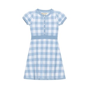 Hope & Henry Girls' Organic Short Sleeve Button Front Sweater Dress, Toddler - 1 of 4