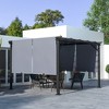 Outsunny Outdoor Retractable Pergola Canopy with Sun Shade Unique Design Canopy Patio Metal Shelter for Garden Porch Beach - 2 of 4