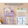 Kids Vanity Set with Lights, Bear-Shaped Make Up Vanity Desk with Mirror&Stool, Wooden Princess Toddler Make Up Table Set for Little Girls - 3 of 4