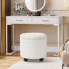 NicBex Button Tufted Round Storage Ottoman,Small Upholstered Footstool with Removable Lid,Storage Bench for Bedroom,Living Room,Vanity - 2 of 4