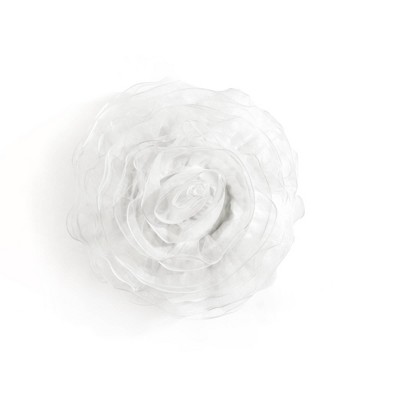 Lush Décor Ruffle Layer Flower Decorative Baby Pillow - White