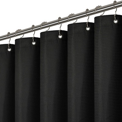 LiBa Premium Waffle Weave Shower Curtain - Water Repellent and Heavyweight, Hotel Quality, Machine Washable Liner for Bathroom