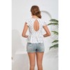 Womens Maternity Tops Flying Short Sleeve Nursing Tops V Neck Ruffle Floral Pregnancy Blouse with Discreet Zipper - 4 of 4