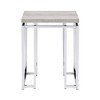 Royal Hampton End Table with Rectangular Tabletop and Metal Legs, Silver and Brown - 2 of 4