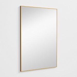 Lirago 40" Modern Gold Framed Bathroom Mirror Sleek Rectangular Vanity Mirror with Easy Installation for Bathroom Bedroom or Entryway Set of 2 - 1 of 4
