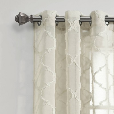 Set of 2 Avon Trellis Grommet Sheer Window Curtain Panels - Lush Décor, 3 of 11