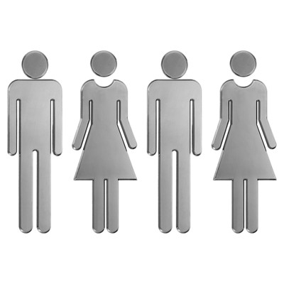 Unique Bargains Self-Adhesive Decor Office Business Men Women Restroom Sign 2 Pairs
