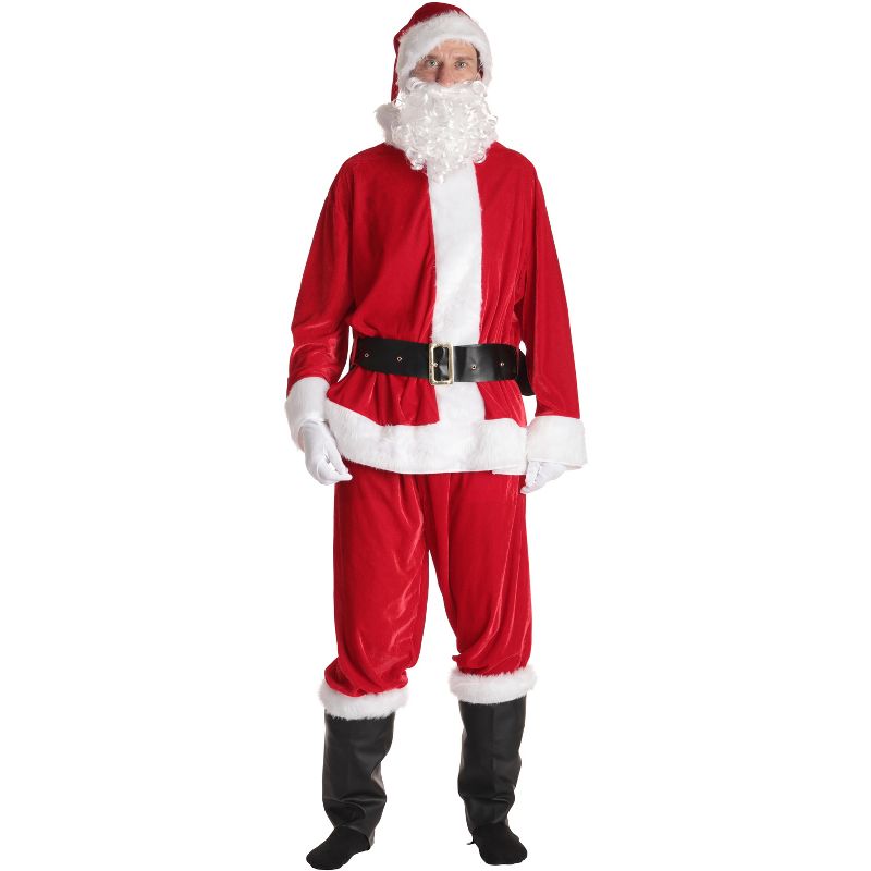 #followme Men's Santa Claus Costume - 6 Pc Velvet Christmas Xmas Santa outfit, 2 of 4