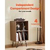 VEVOR Record Player Stand, 3 Tiers Turntable Stand with Record Storage, Holds up to 150 Albums, Vinyl Record Storage Cabinet with Metal Legs, Brown - 4 of 4