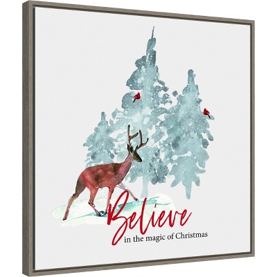 Amanti Art Believe in Christmas by Amanti Art Portfolio Canvas Wall Art Print Framed 22 x 22-in.