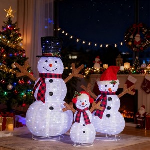 Karl Home  3pcs Pop-up Lighted Snowman Family Chirstmas Decoration - 1 of 4