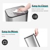 GustoWave Trash Can, Slim Rectangular Step-On Stainless Steel Garbage Can for Kitchen Dining Room - 3 of 4