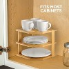 Attop Cabinet Organizer Shelf - Bamboo Corner Rack for Kitchen Cabinet Space Saver Pantry and Bathroom Storage - 3 of 4
