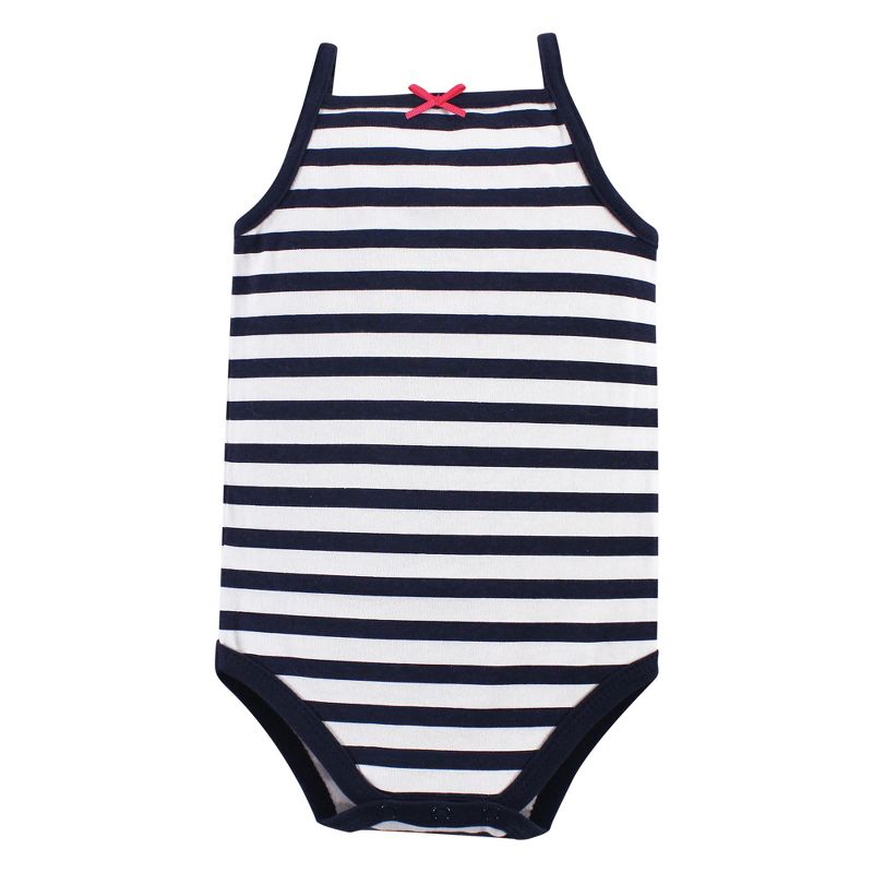 Hudson Baby Infant Girl Cotton Sleeveless Bodysuits 5pk, Bright Flamingo, 6 of 8