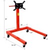VisioGear Engine Stand, 1500 LBS Motor Stand with 4 Wheels, 360 Degree Rotating Head & 4 Adjustable Arms for Garage, Auto Repair, Red, 32.5"*29"*36" - 3 of 4