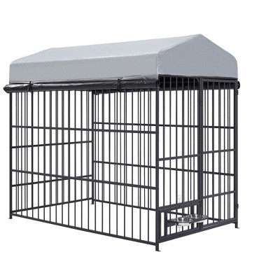 Gulches Large Dog Kennel Outdoor Pet Pens Dogs Run Enclosure Animal Hutch Metal Coop Fence with Roof Cover(6.6'L x 3.9'W x 5.9'H)