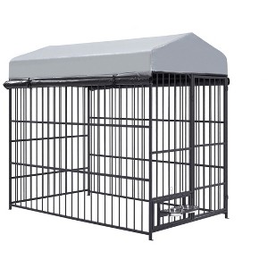 Gulches Large Dog Kennel Outdoor Pet Pens Dogs Run Enclosure Animal Hutch Metal Coop Fence with Roof Cover(6.6'L x 3.9'W x 5.9'H) - 1 of 4