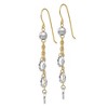 Black Bow Jewelry Two Tone Triple Circle Chain Dangle Earrings in 14k Gold - 2 of 4