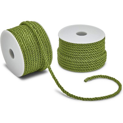 Bright Creations 2 Pack Olive Green Nylon Braided Twisted Cord Trim Rope for Arts and Crafts (18 Yards, 0.2 in)