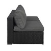 WestinTrends Outdoor Patio Rattan Wicker Armless Sofa with Cushions (Set of 2) - 3 of 3