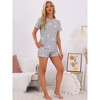 INSPIRE CHIC Womens Pajama Sets 2 Piece Lounge Set Short Sleeve Top and Shorts Soft Pj Set Loungewear Sets Comfy Sleep Sets - 2 of 4
