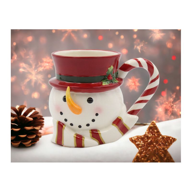 Kevins Gift Shoppe Ceramic Christmas Snowman Coffee Mug (Set of 2), 5 of 6