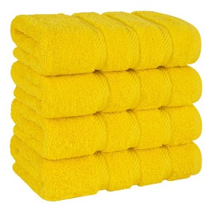 American Soft Linen Luxury Turkish 4 Piece Hand Towel Set, 100% Cotton  16x28 inches Soft and Quick Dry Hand Towels for Bathroom - 1 of 4