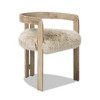 Jennifer Taylor Home Millwick 21" Low Back Genuine Fur Dining Chair, Natural Blonde Genuine Fur - 2 of 4